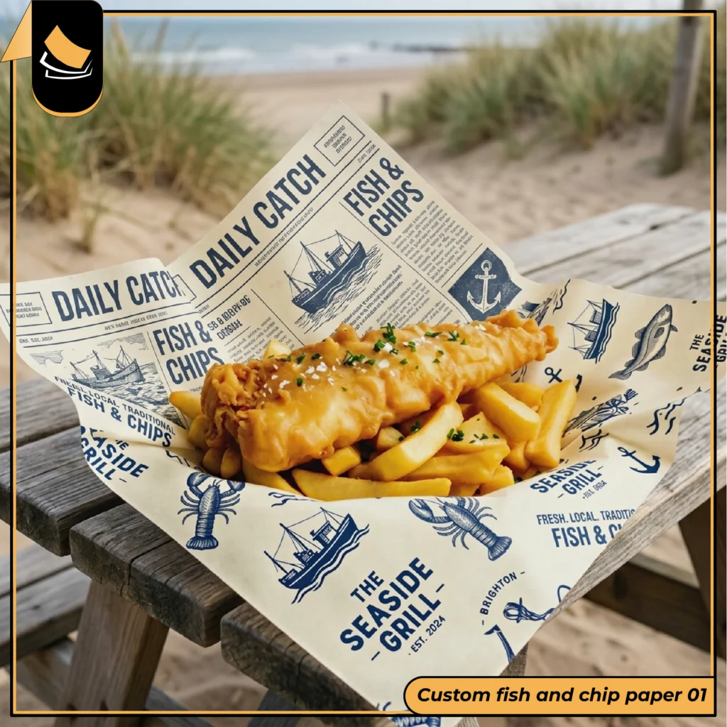 Custom Fish and Chip Paper